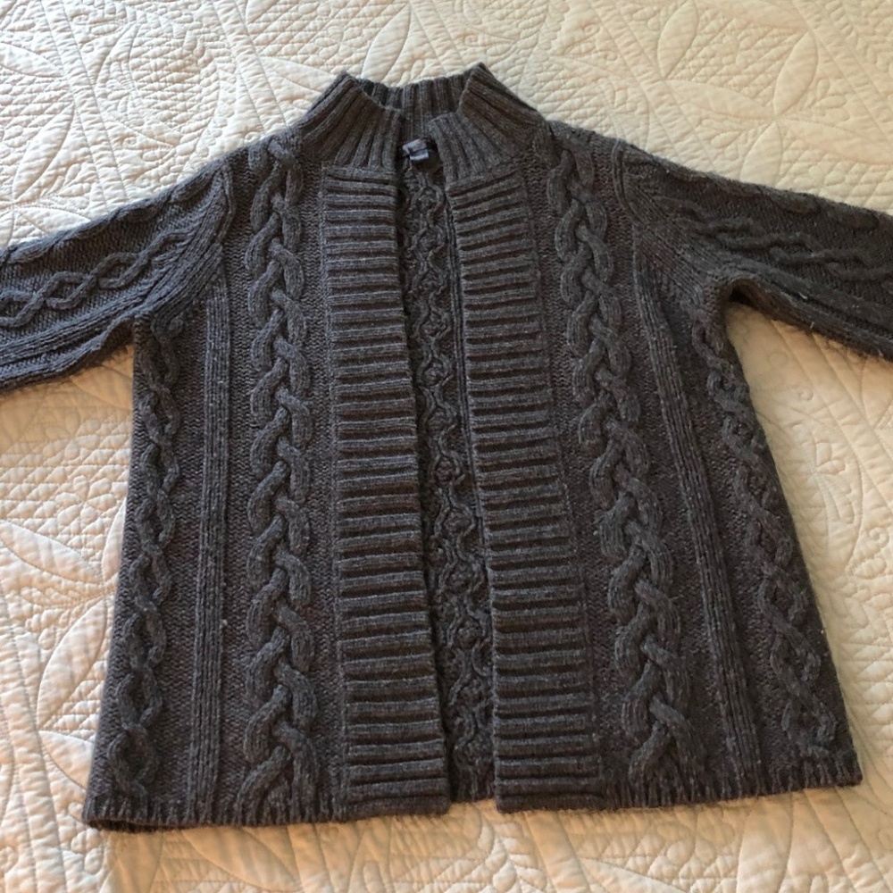 Banana Republic Wool Cable Knit Open Cardigan